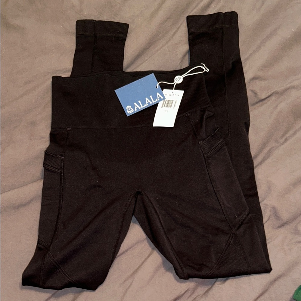 Alala Black Leggings with Blue Tag